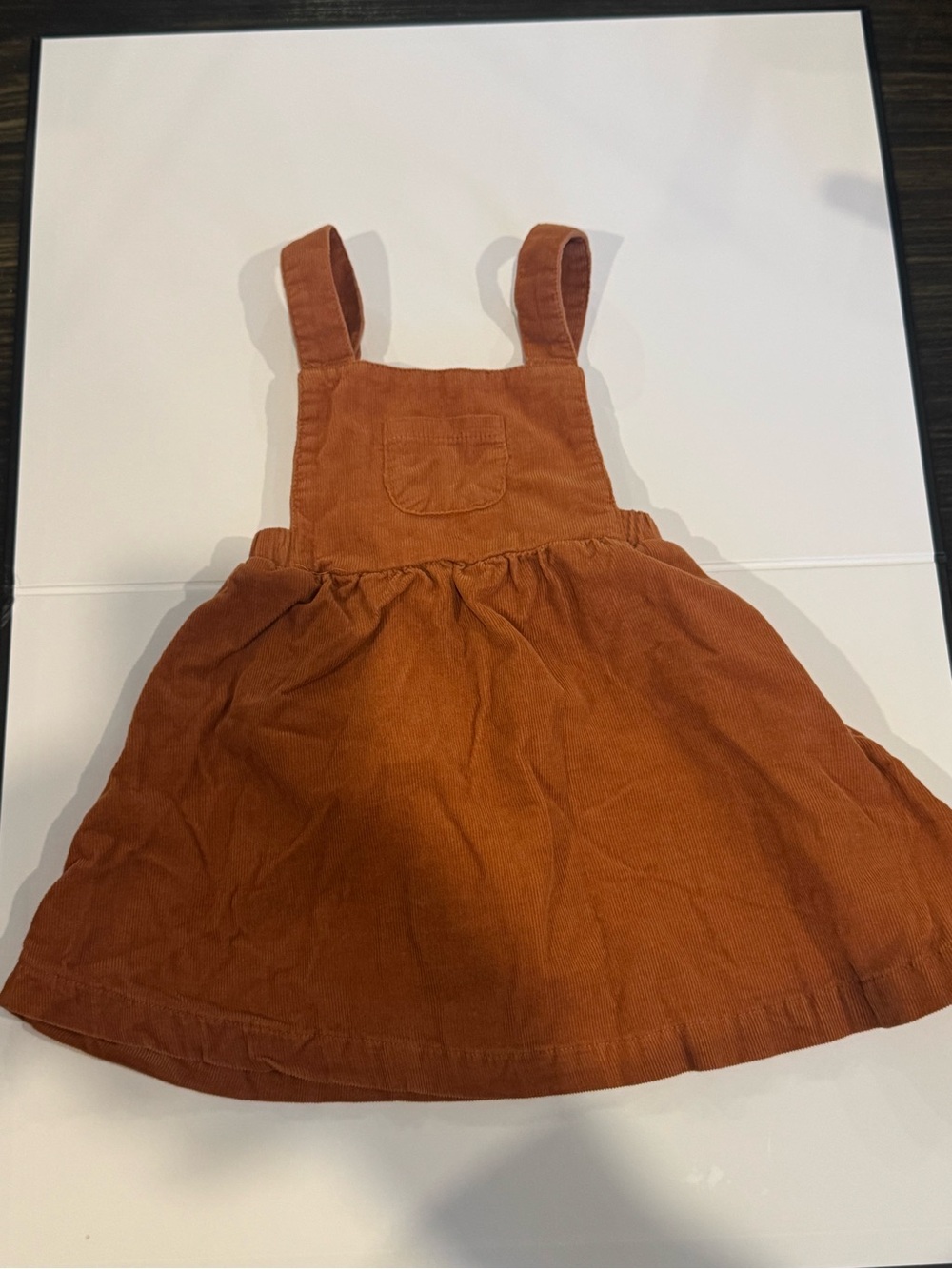 Angel Dear Rust Brown Corduroy Baby Pinafore